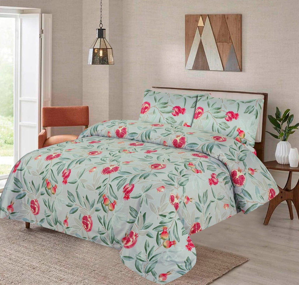 Mint Green D686- Cotton Sateen Bed Sheet Set (Premium)