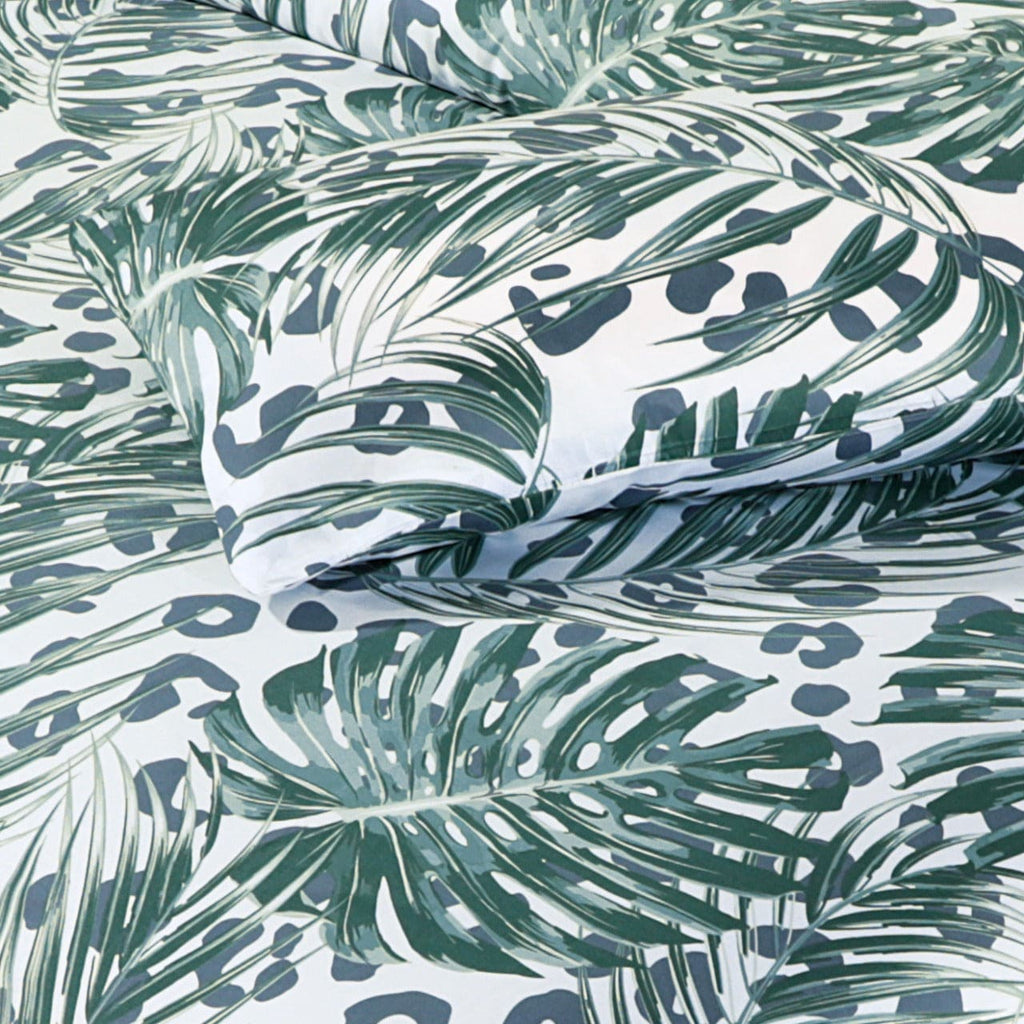 Summer Palm D695- Cotton Sateen Bed Sheet Set (Premium)