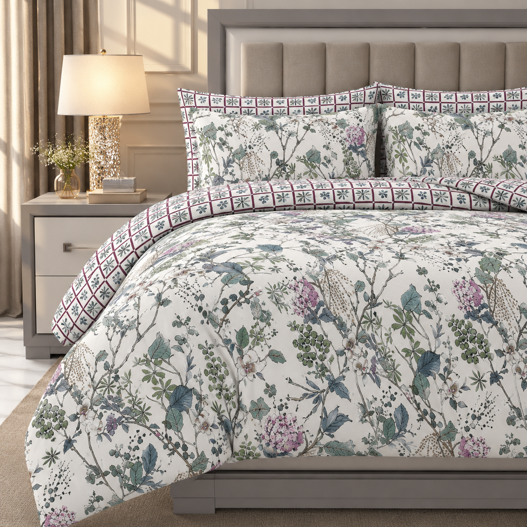 Botanical Charm - Premium Bedsheet Set