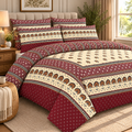 Burgundy Bloom - Premium Bedsheet Set