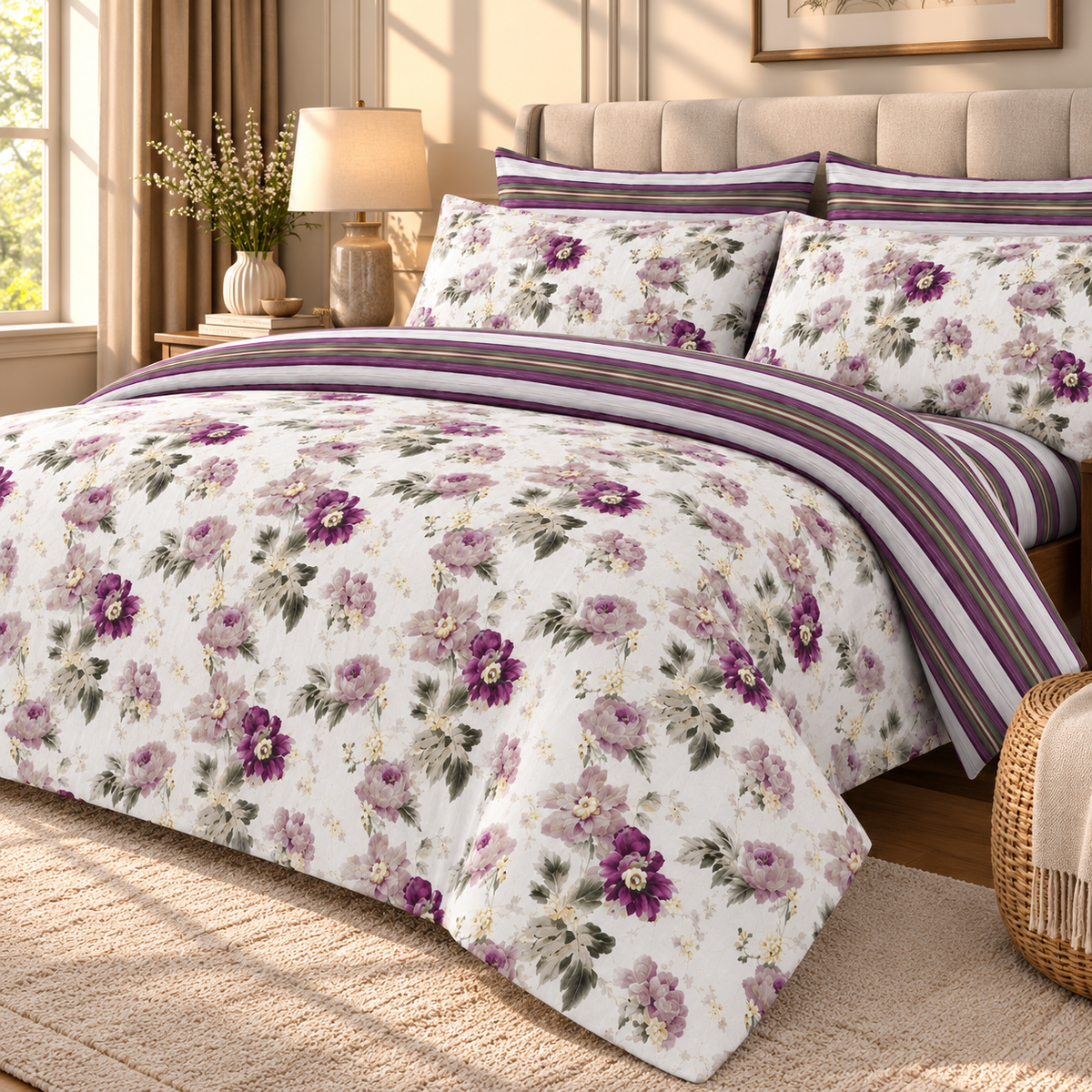 Floral Majesty - Premium Bedsheet Set