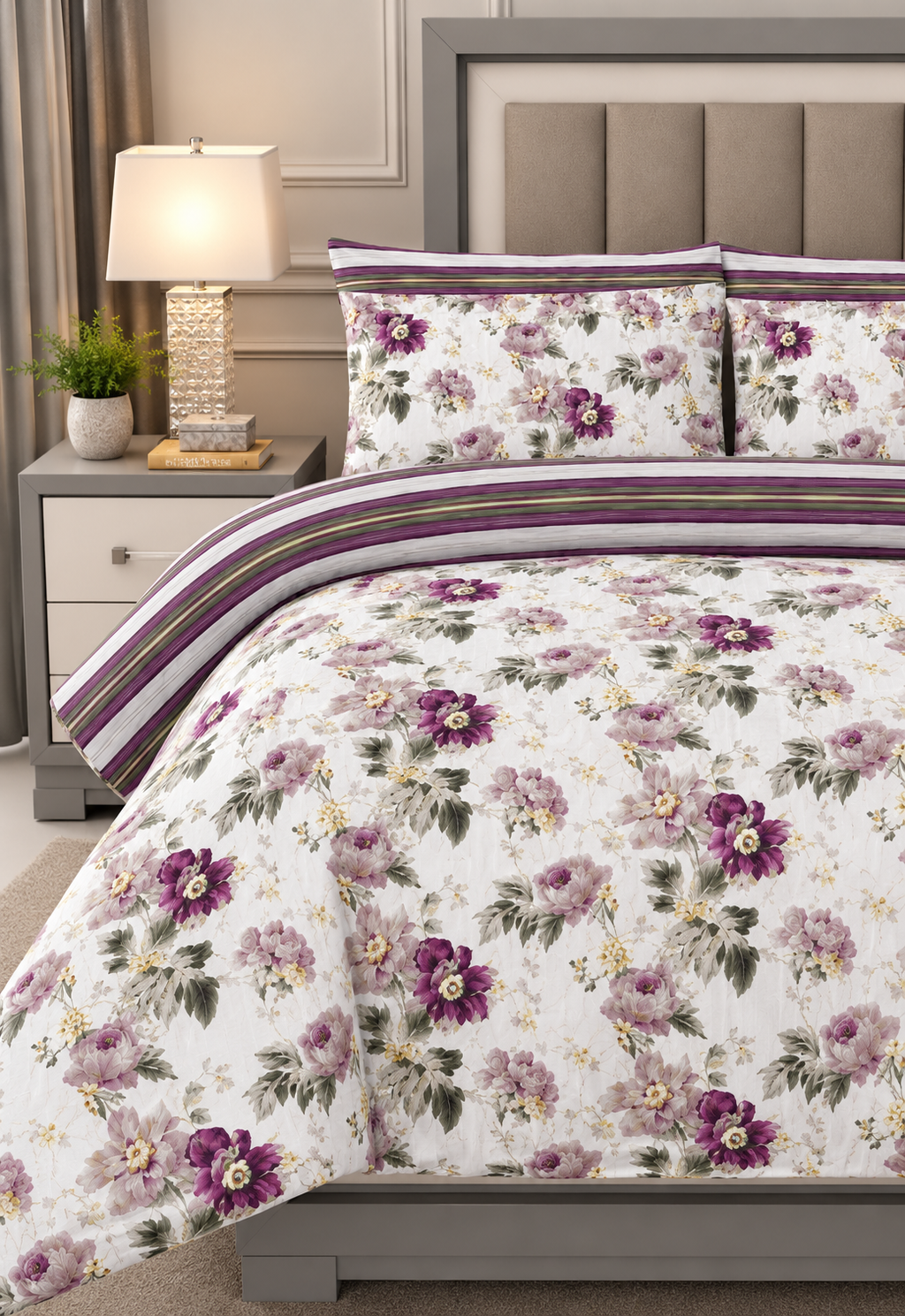 Floral Majesty - Premium Bedsheet Set
