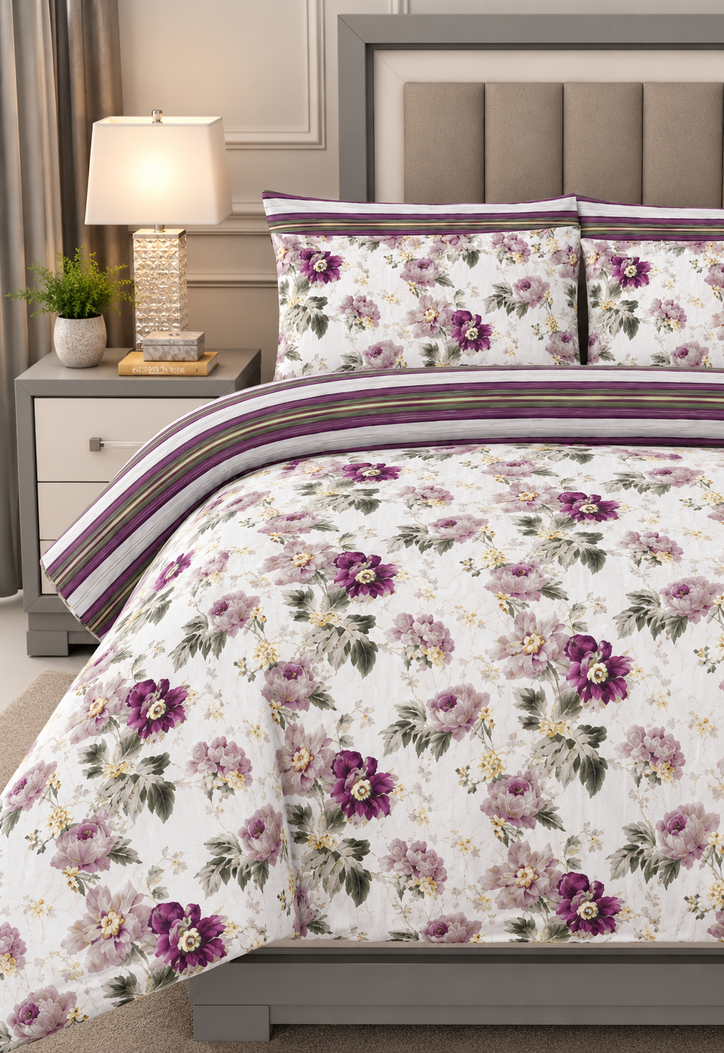 Floral Majesty - Premium Bedsheet Set