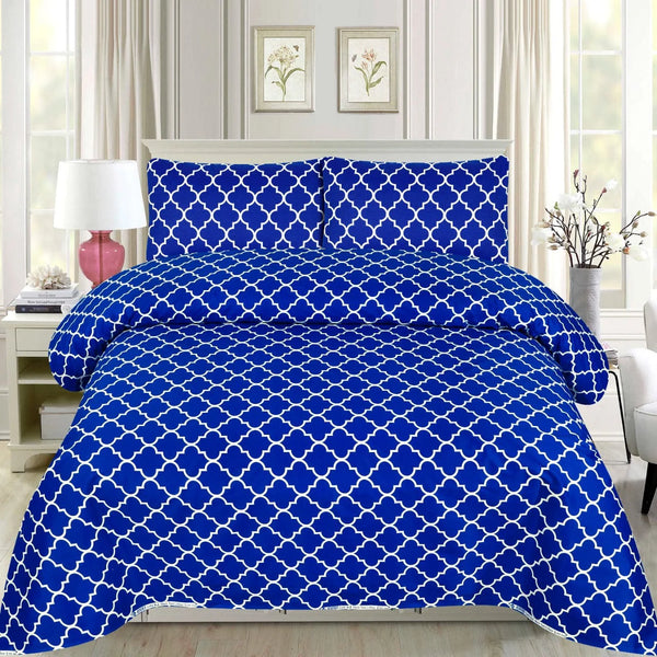 Blue and blue- Bed Sheet Set.