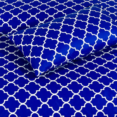 Blue and blue- Bed Sheet Set.