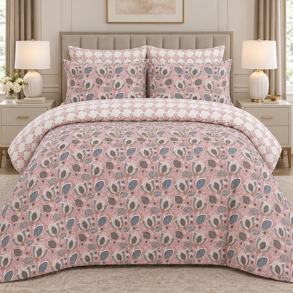 Vintage Petals - Premium Bedsheet Set