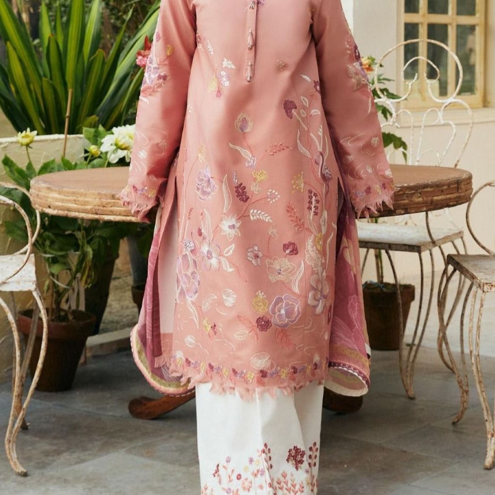 Grace S684- Embroidered 3pc lawn dress with Digital Printed Munar dupatta.