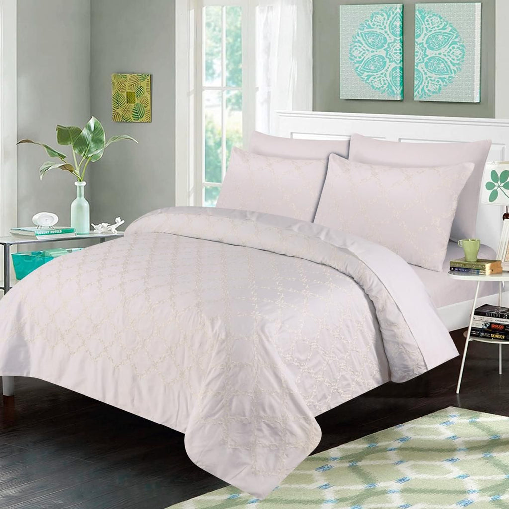 FL003 - Embroidered Duvet Cover Set (Luxury Sateen).