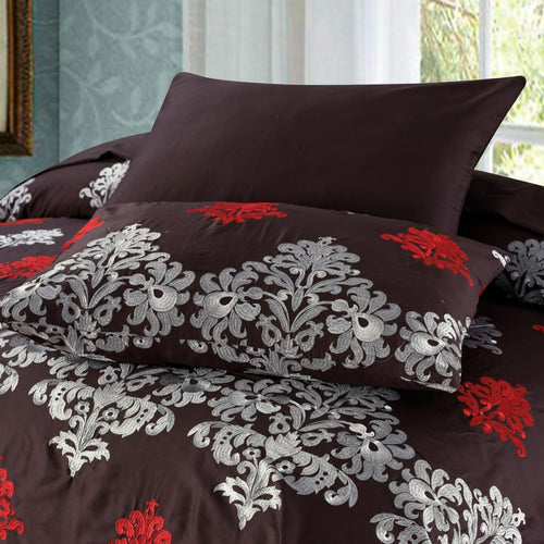 FL007-Embroidered Duvet Cover Set (Luxury Sateen).