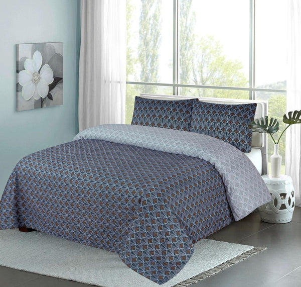 Silver- Cotton Sateen Bed Sheet Set  (Premium)